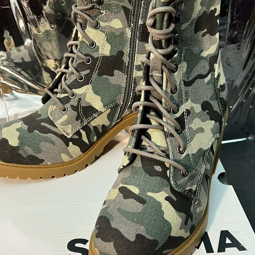 SONOMA Women's Spotted Camo High Heel Combat Boots